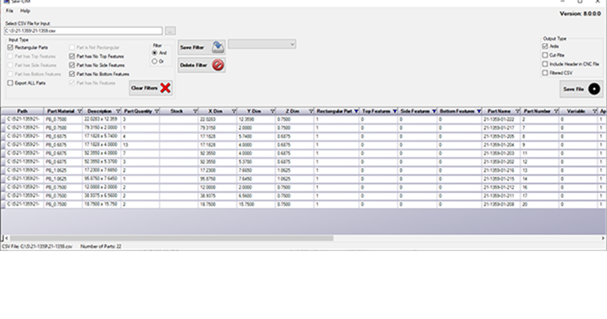 Saw-CIM by CIM-TECH software makes saw optimization files for ARDIS